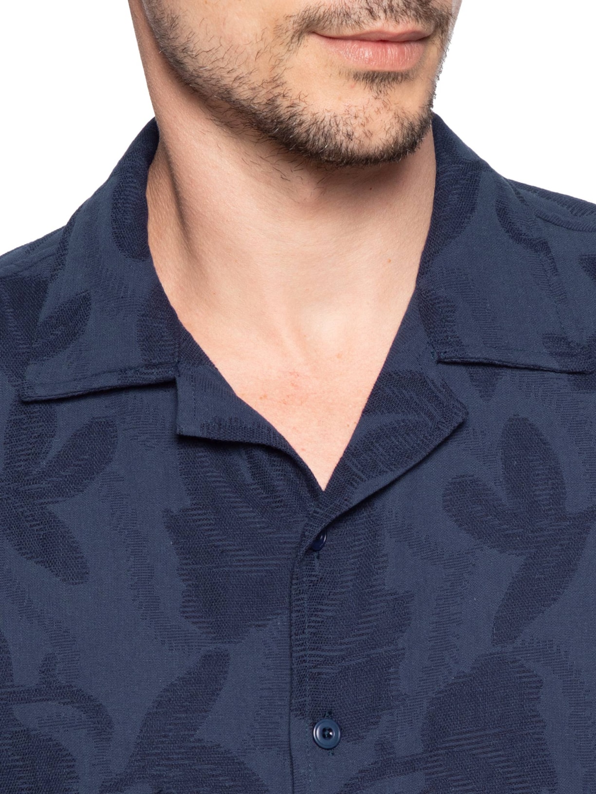 Conjunto Masculino Camisa E Short Estampado Azul Basiq Men