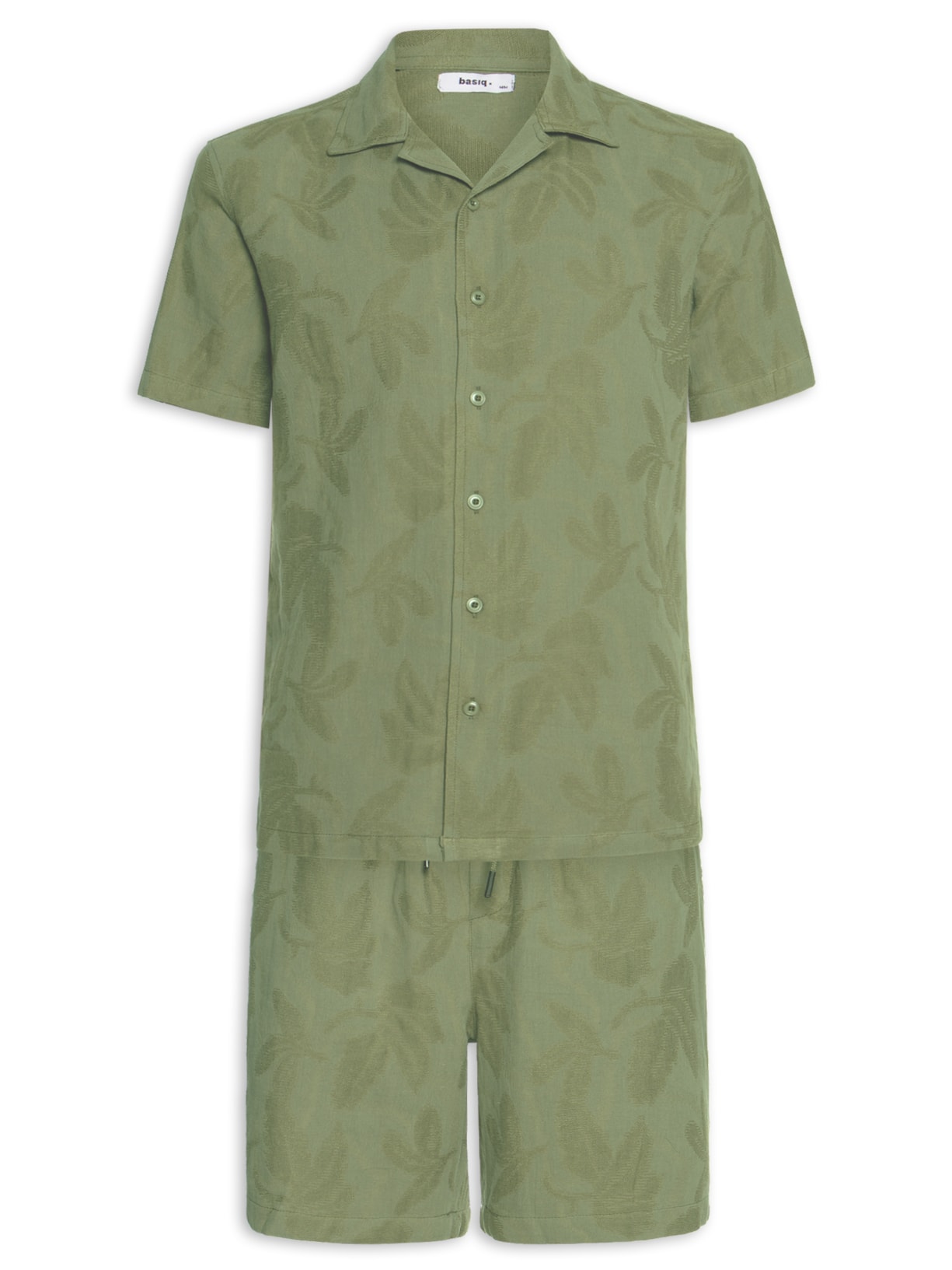 Conjunto Masculino Camisa E Short Estampado - Verde