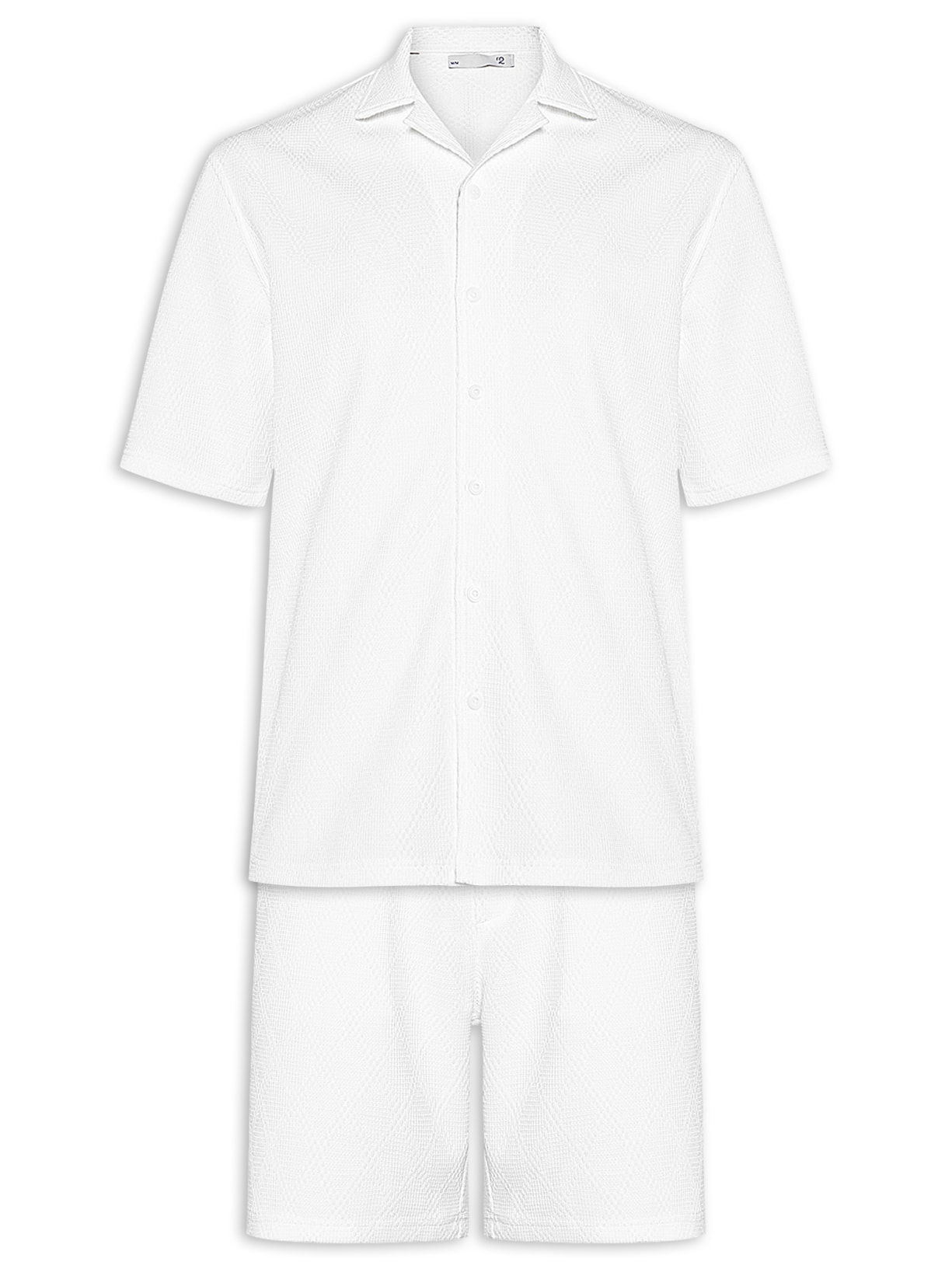 Conjunto Masculino Camisa E Short Texturizado - Branco