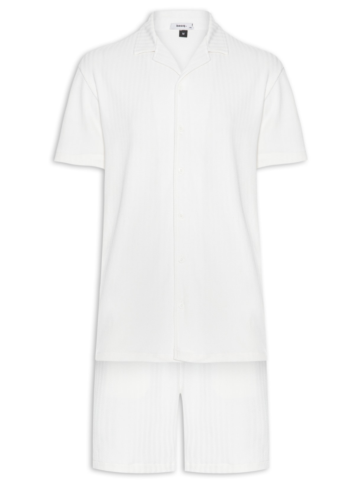 Conjunto Masculino Camisa E Shorts Branco Basiq Men