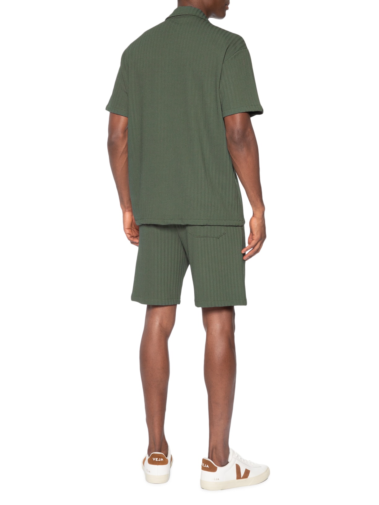Conjunto Masculino Camisa E Shorts Verde Basiq Men