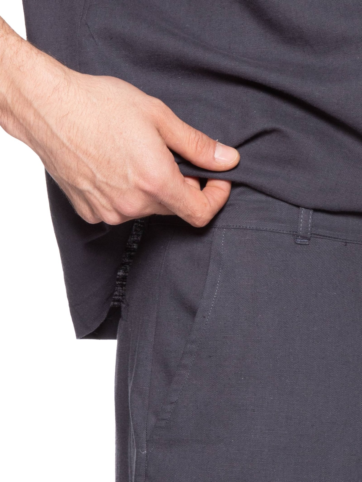 Conjunto Masculino Em Linho Misto Azul '2 Essential