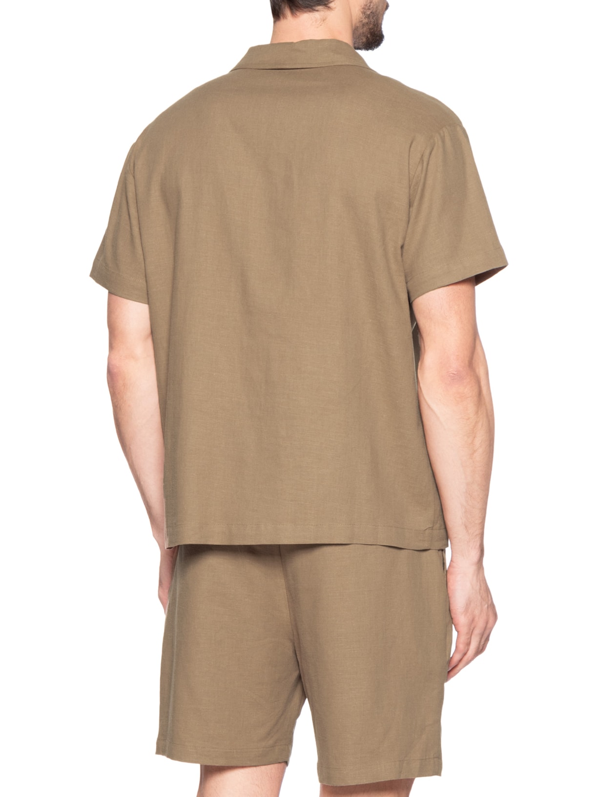 Conjunto Masculino Em Linho Misto Bege '2 Essential