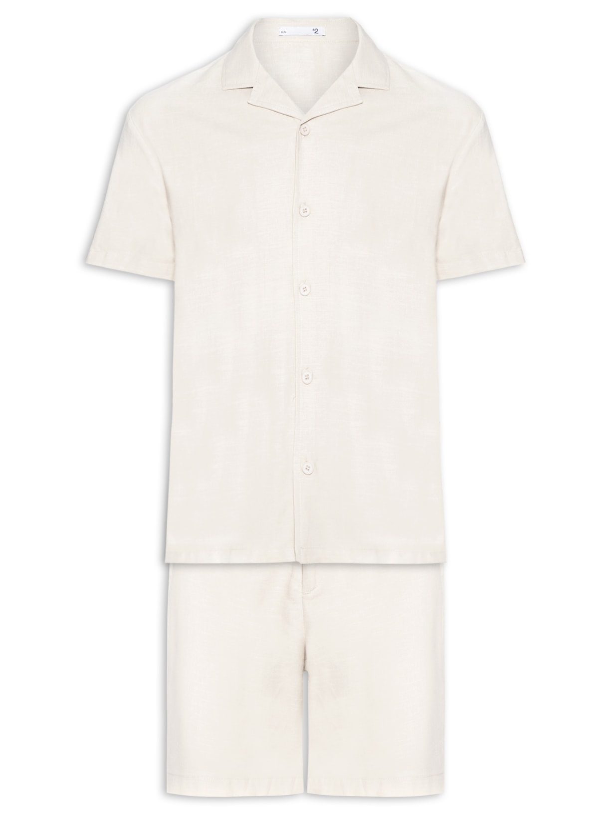 Conjunto Masculino Em Linho Misto Bege '2 Essential