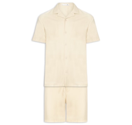 Conjunto Masculino Em Linho Misto - Bege