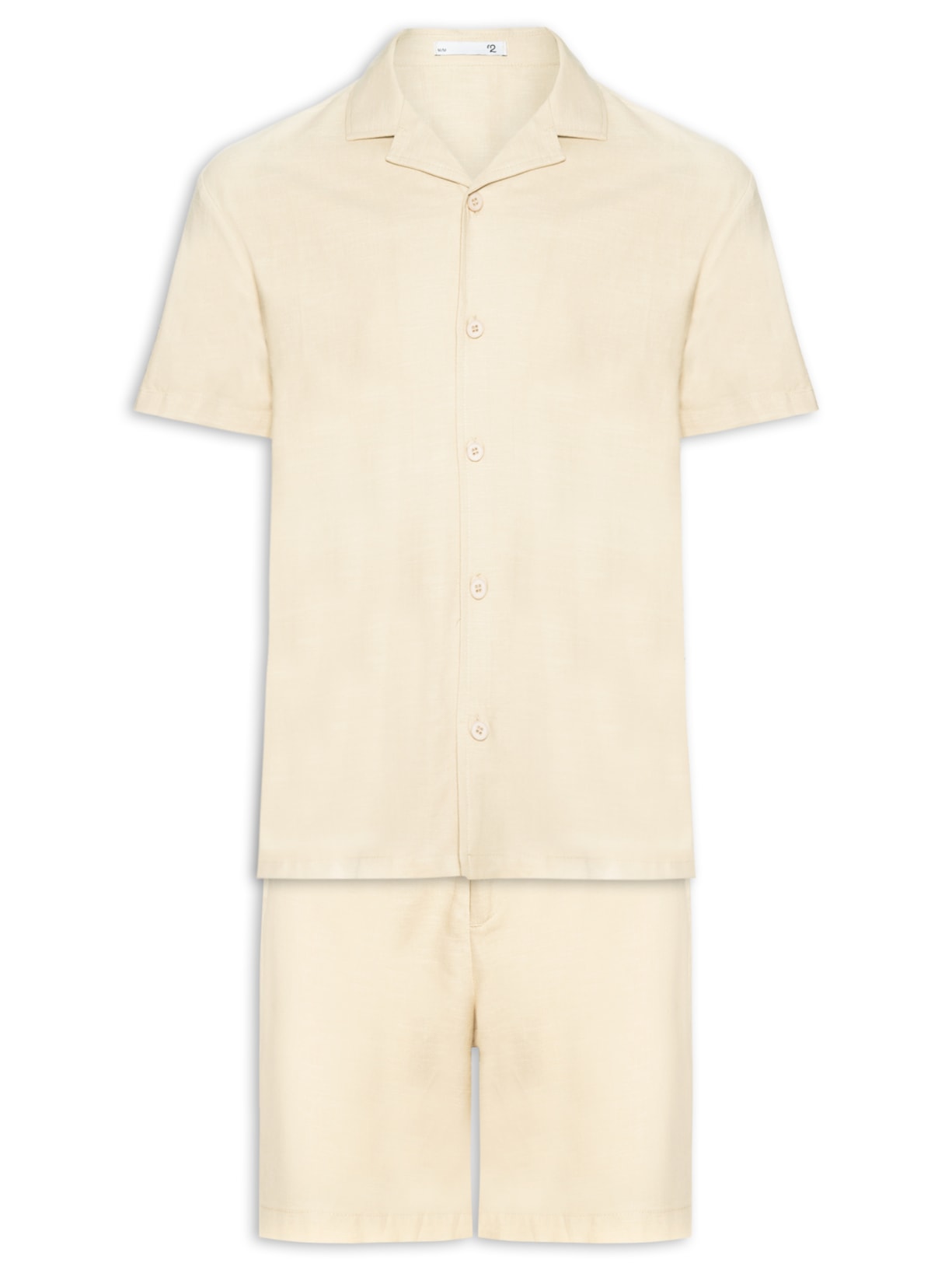 Conjunto Masculino Em Linho Misto - Bege