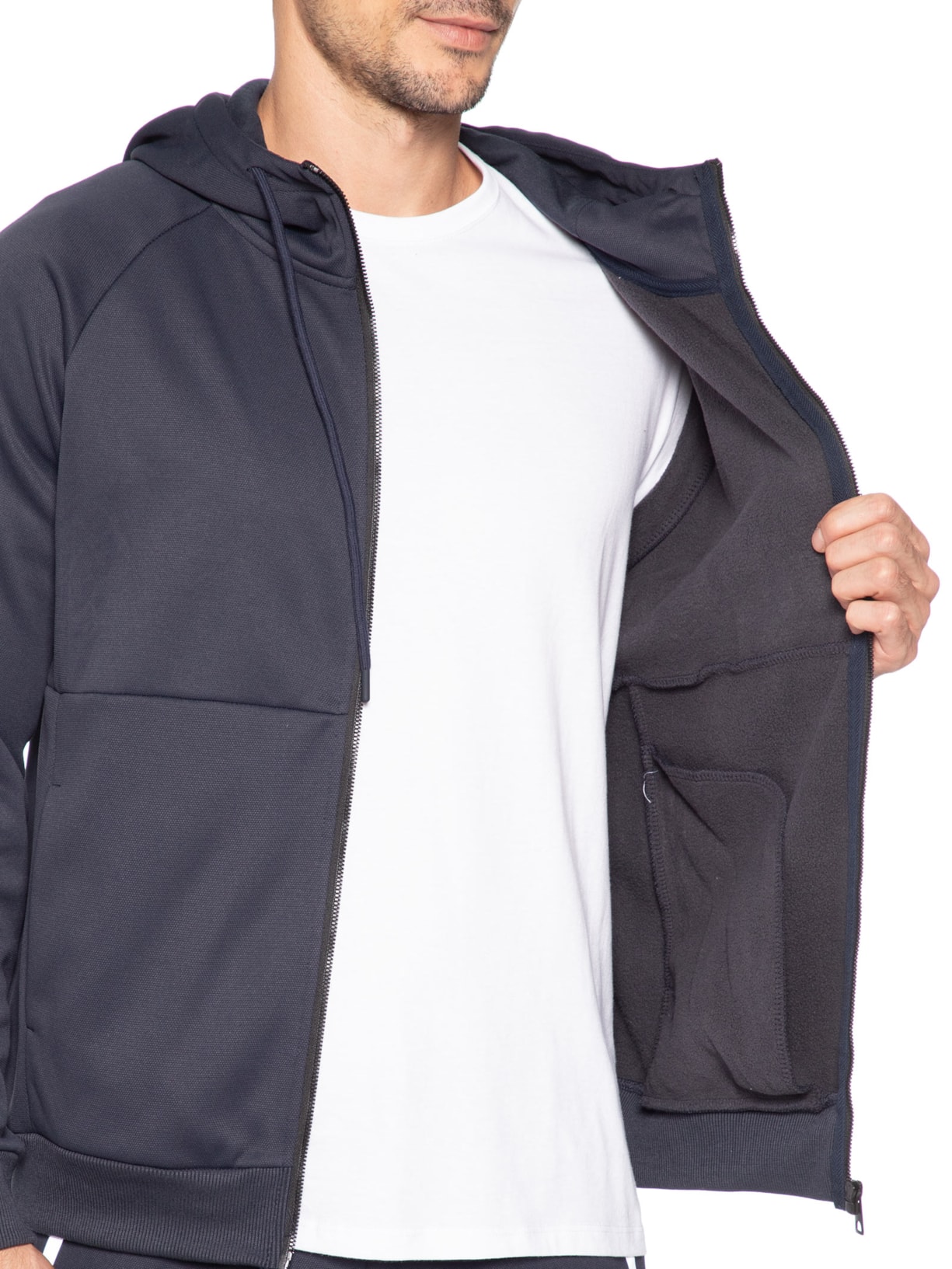 Conjunto Masculino Em Moletom Básico Azul Basiq Men