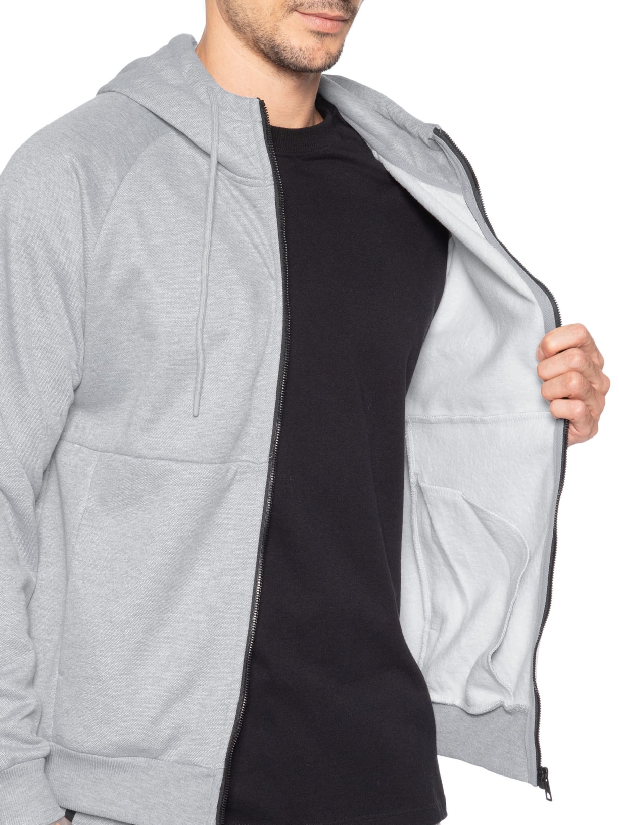 Conjunto Masculino Em Moletom Básico Cinza Basiq Men