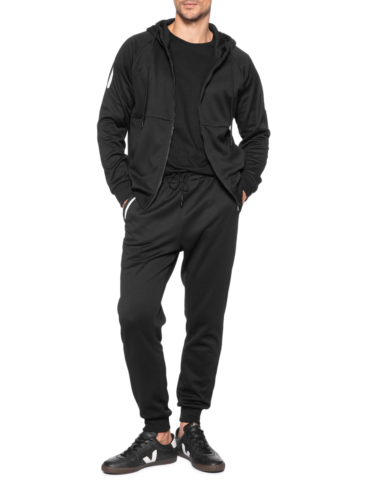 Conjunto Masculino Em Moletom Básico Preto Basiq Men
