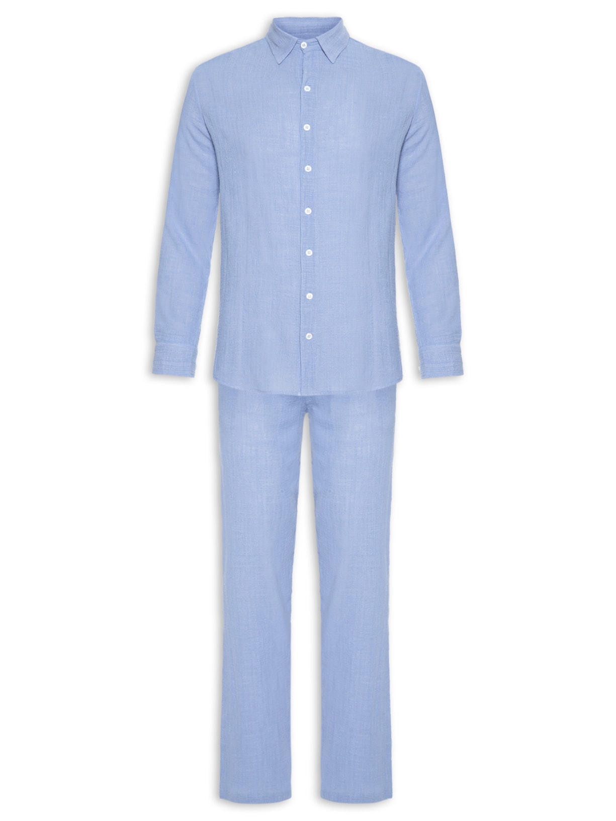 Conjunto Masculino Full Look Liso - Azul