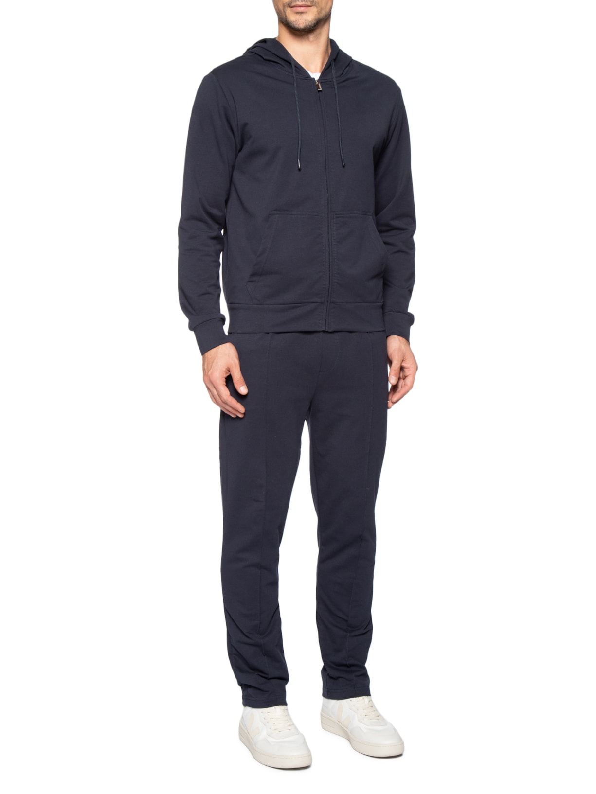 Conjunto Masculino Moletom Com Gorro Básico Azul Basiq Men