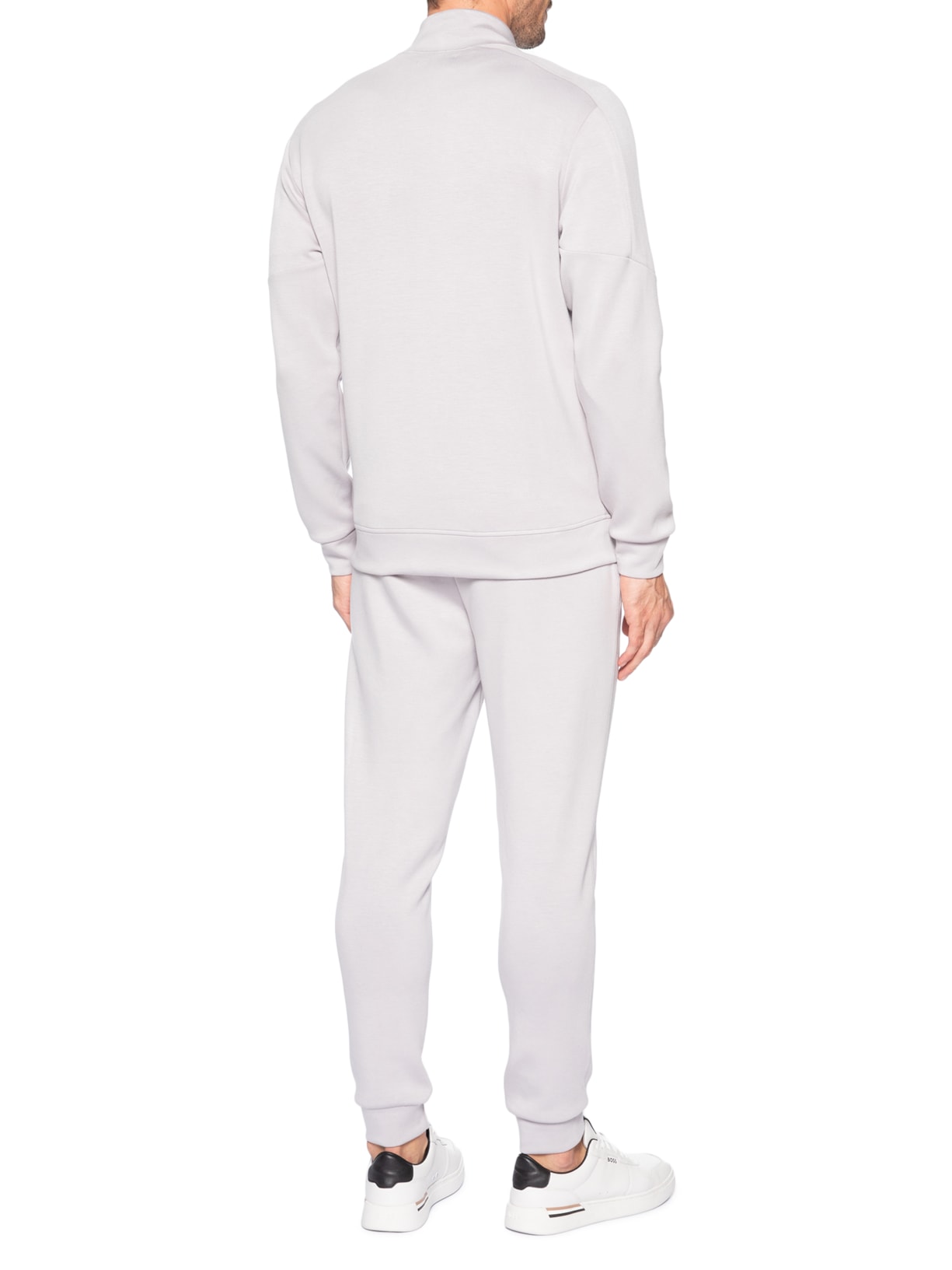 Conjunto Masculino Moletom Com Zíper Sem Capuz Cinza '2 Essential