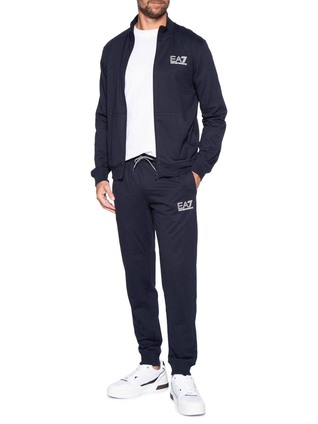 Conjunto Masculino Moletom Train Visibility Azul Ea7 Emporio Armani