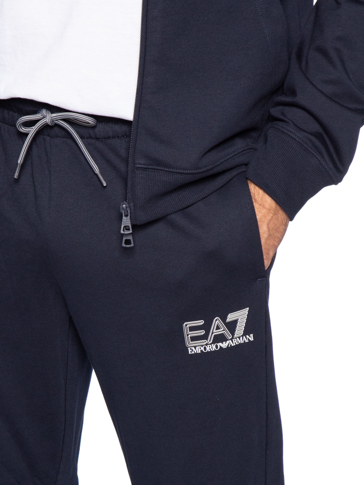 Conjunto Masculino Moletom Train Visibility Azul Ea7 Emporio Armani