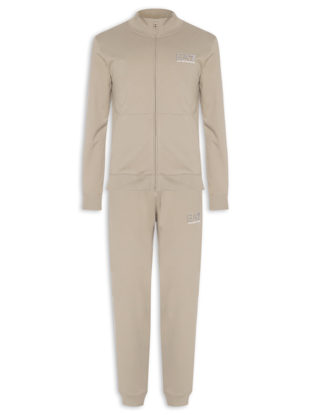 Conjunto Masculino Moletom Train Visibility Bege Ea7 Emporio Armani