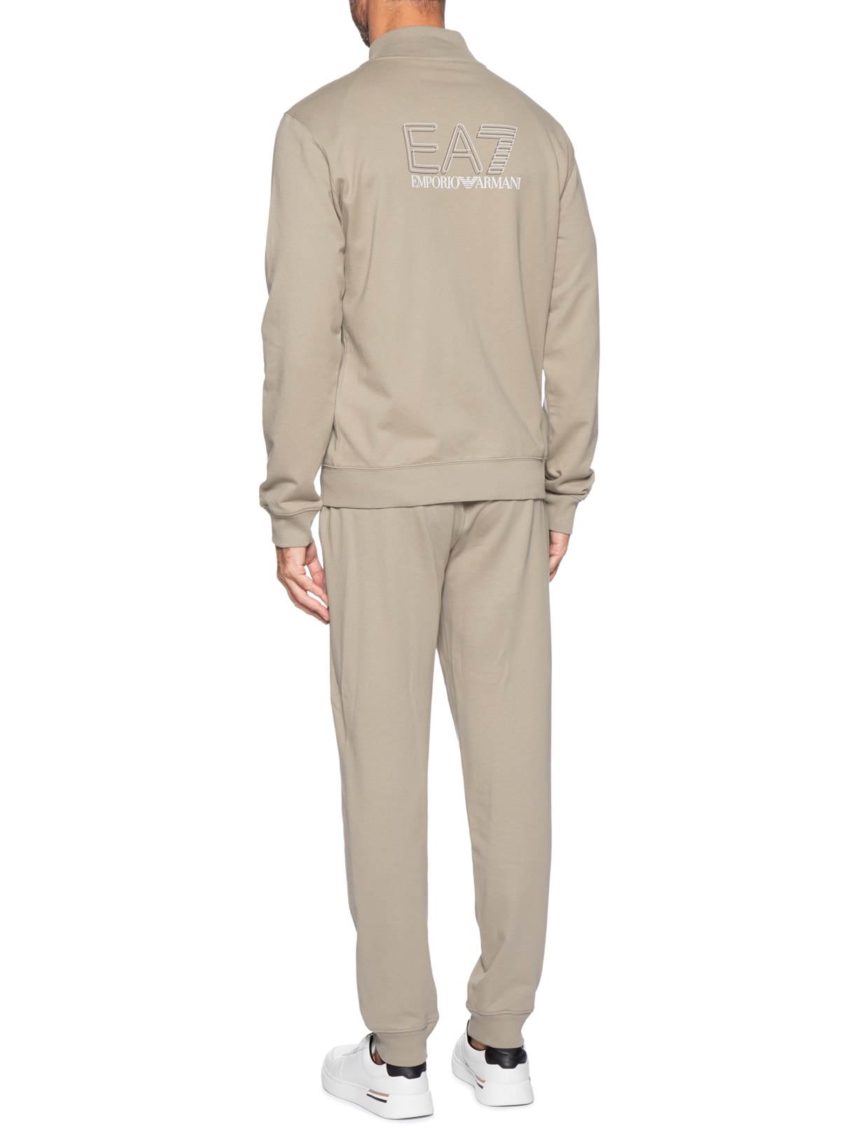 Conjunto Masculino Moletom Train Visibility Bege Ea7 Emporio Armani
