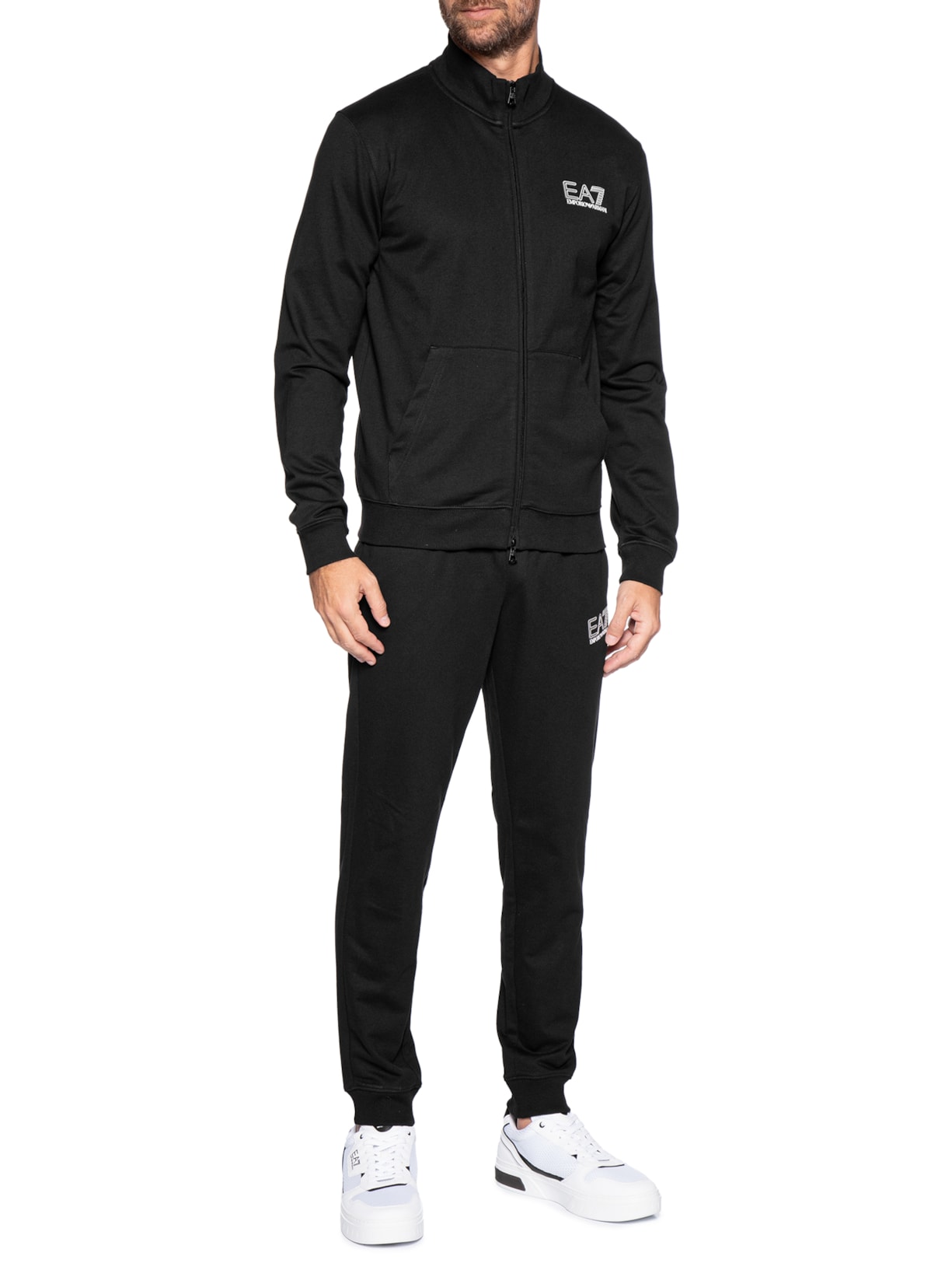 Conjunto Masculino Moletom Train Visibility Preto Ea7 Emporio Armani