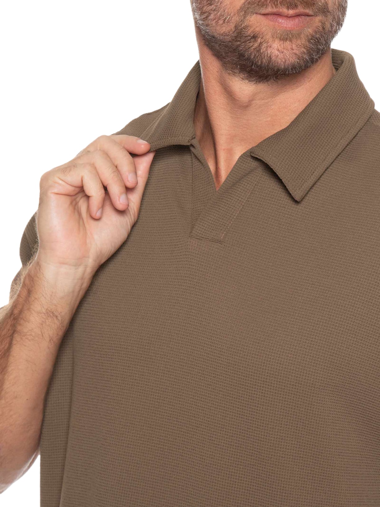 Conjunto Masculino Polo E Bermuda Marrom Basiq Men