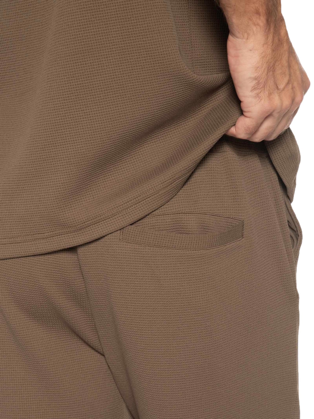 Conjunto Masculino Polo E Bermuda Marrom Basiq Men