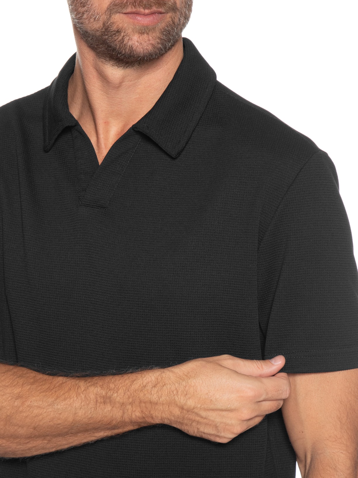 Conjunto Masculino Polo E Bermuda Preto Basiq Men