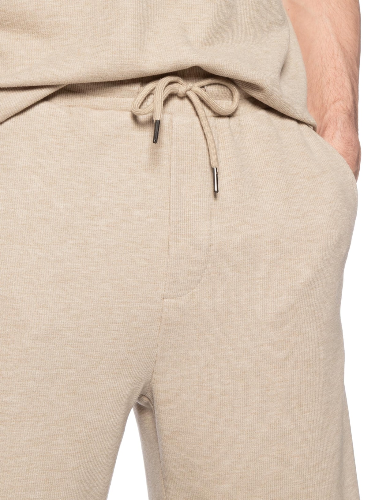 Conjunto Masculino Polo E Short Tricot Bege Basiq Men