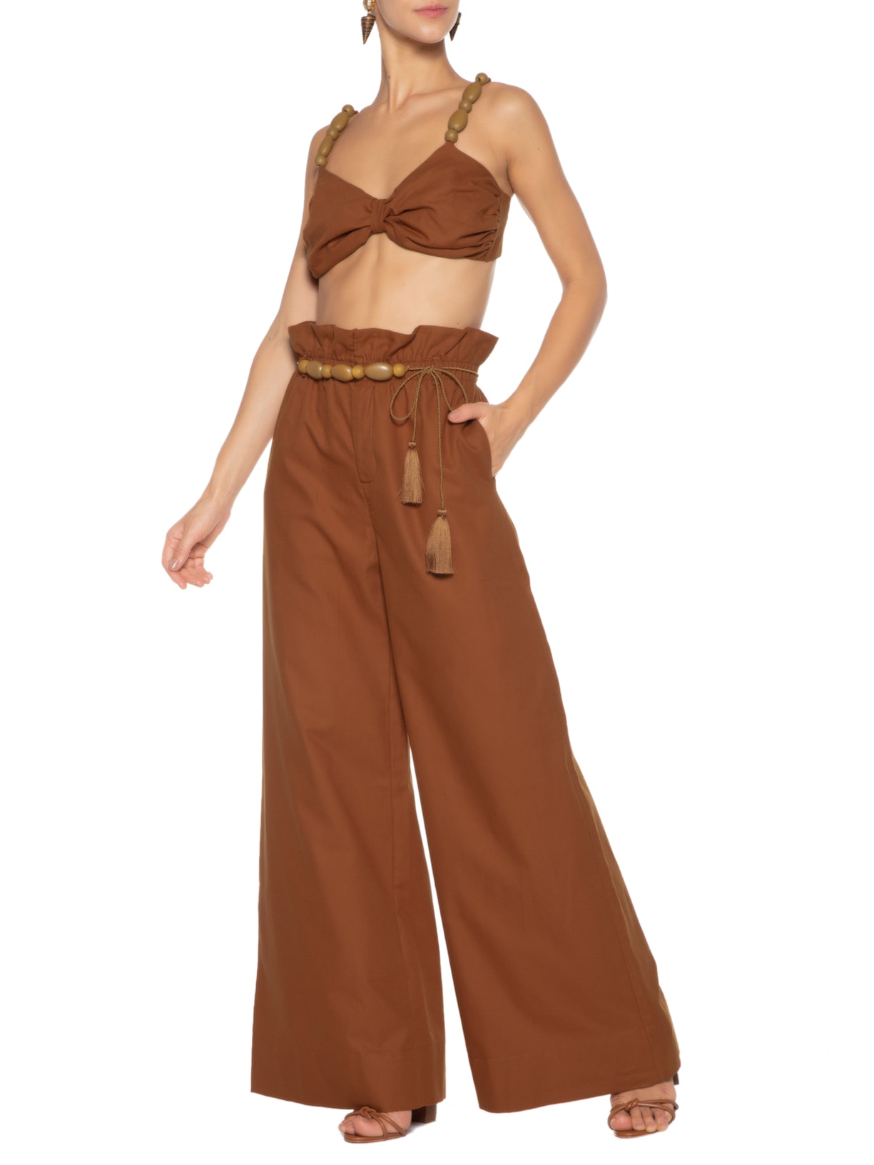 Conjunto Top Calça Layla Marrom Oasis