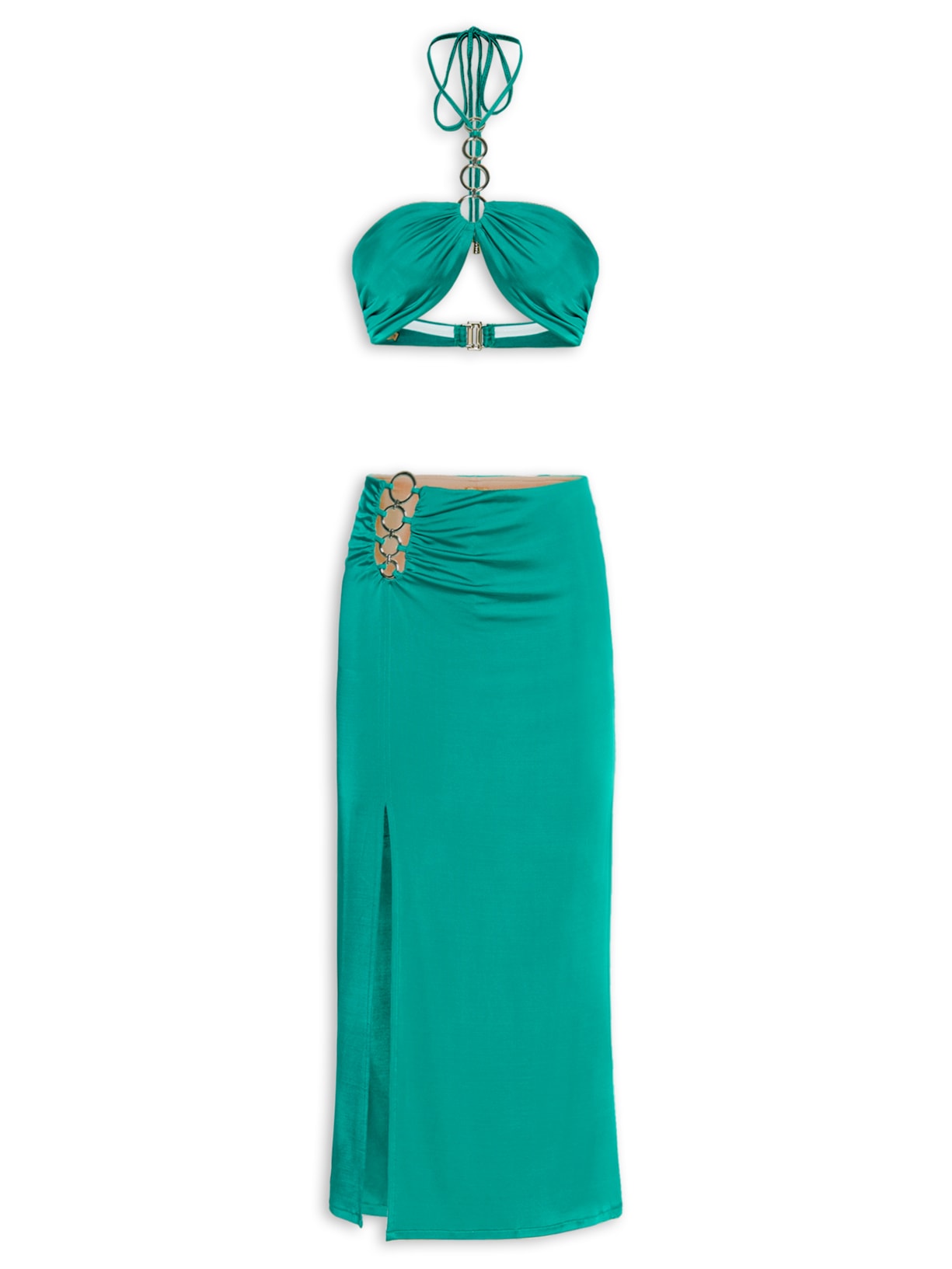 Conjunto Top E Saia Tayane - Verde