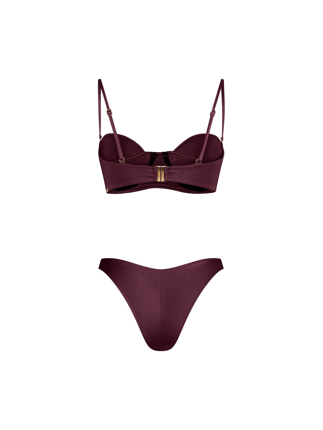 Conjunto Top Em Matelassê E Calcinha Mia Orla Cabernet Vermelho Suntime