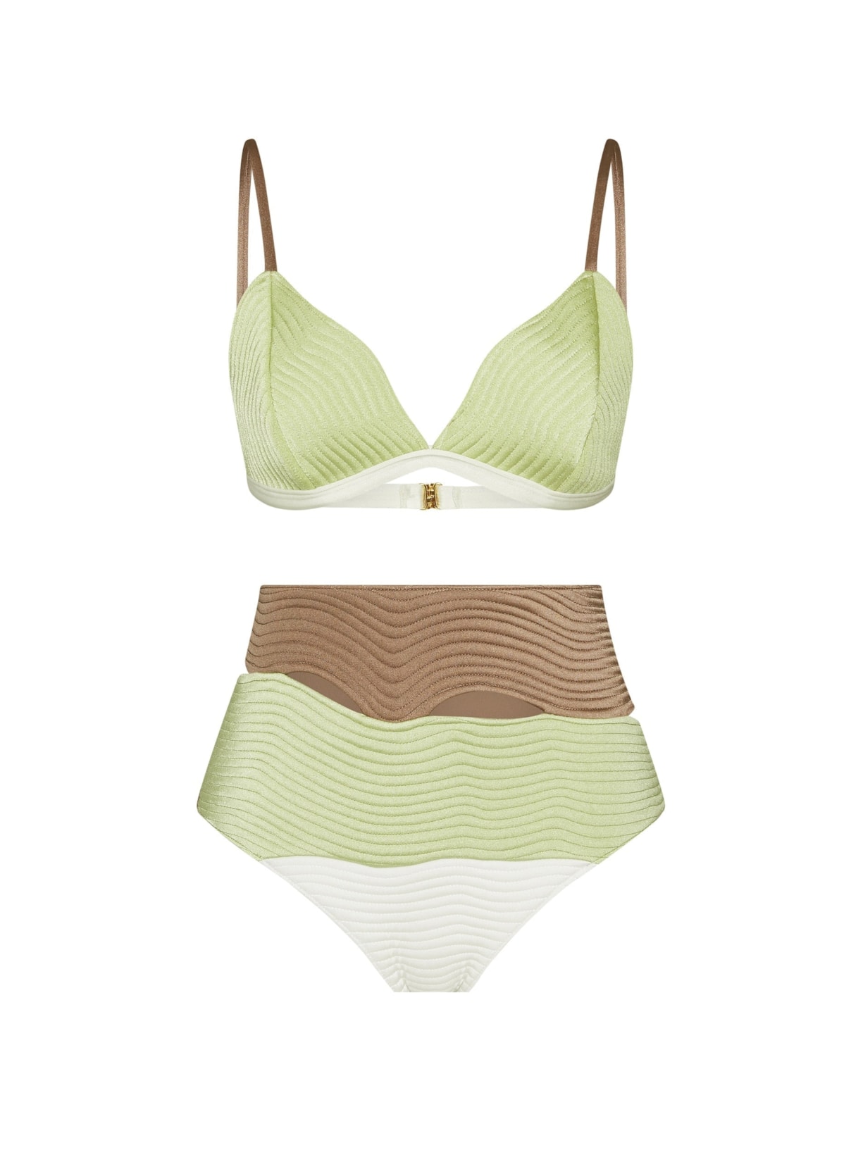 Conjunto Top Triângulo E Calcinha Hot Pant Maat Pistache Suntime
