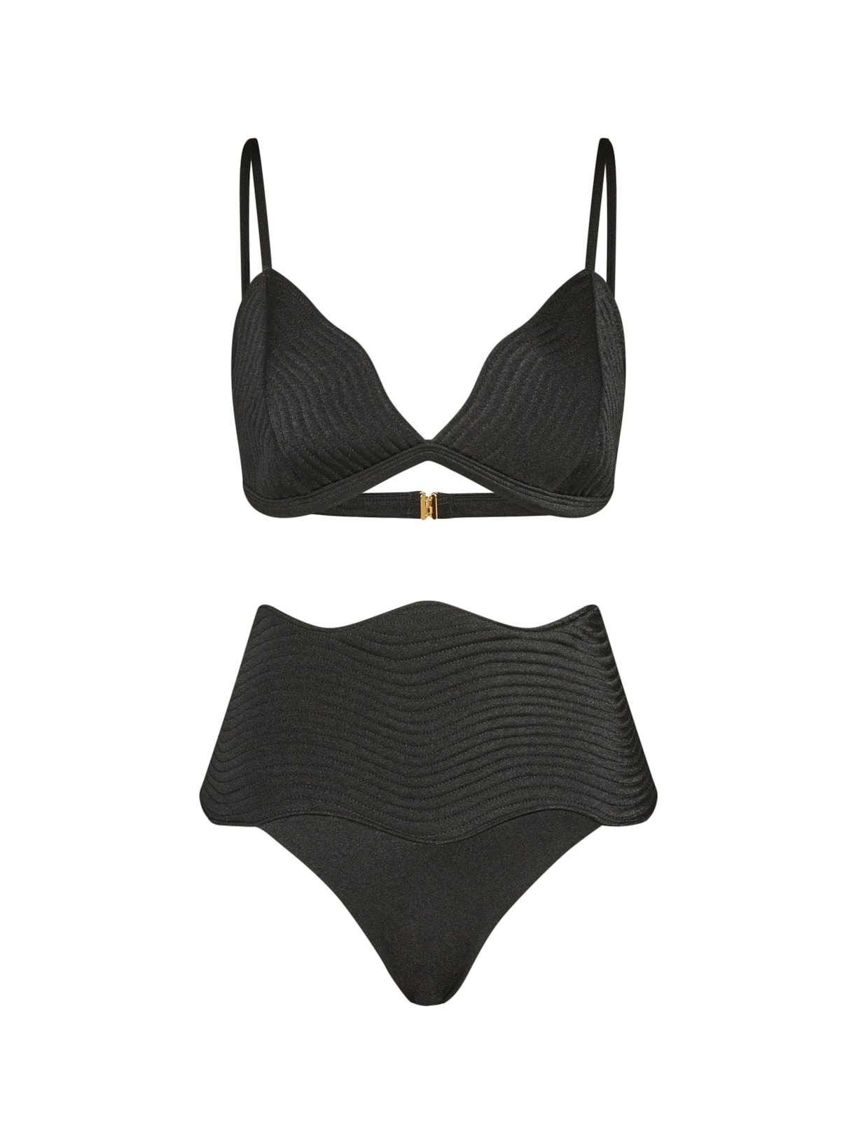Conjunto Top Triângulo E Calcinha Maxi Maat  Preto Suntime
