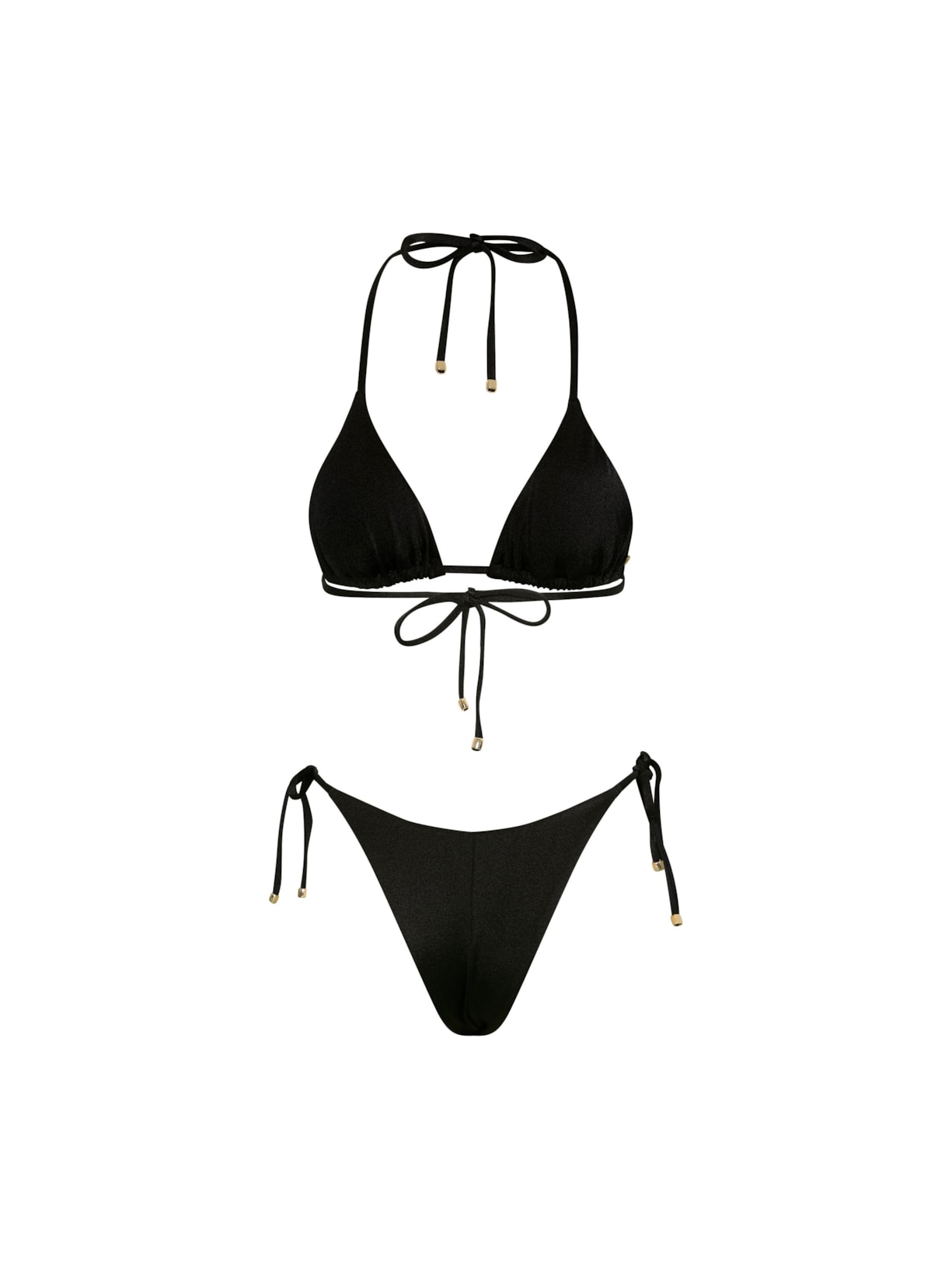 Conjunto Top Triângulo e Calcinha String Sophia Basic Preto Suntime