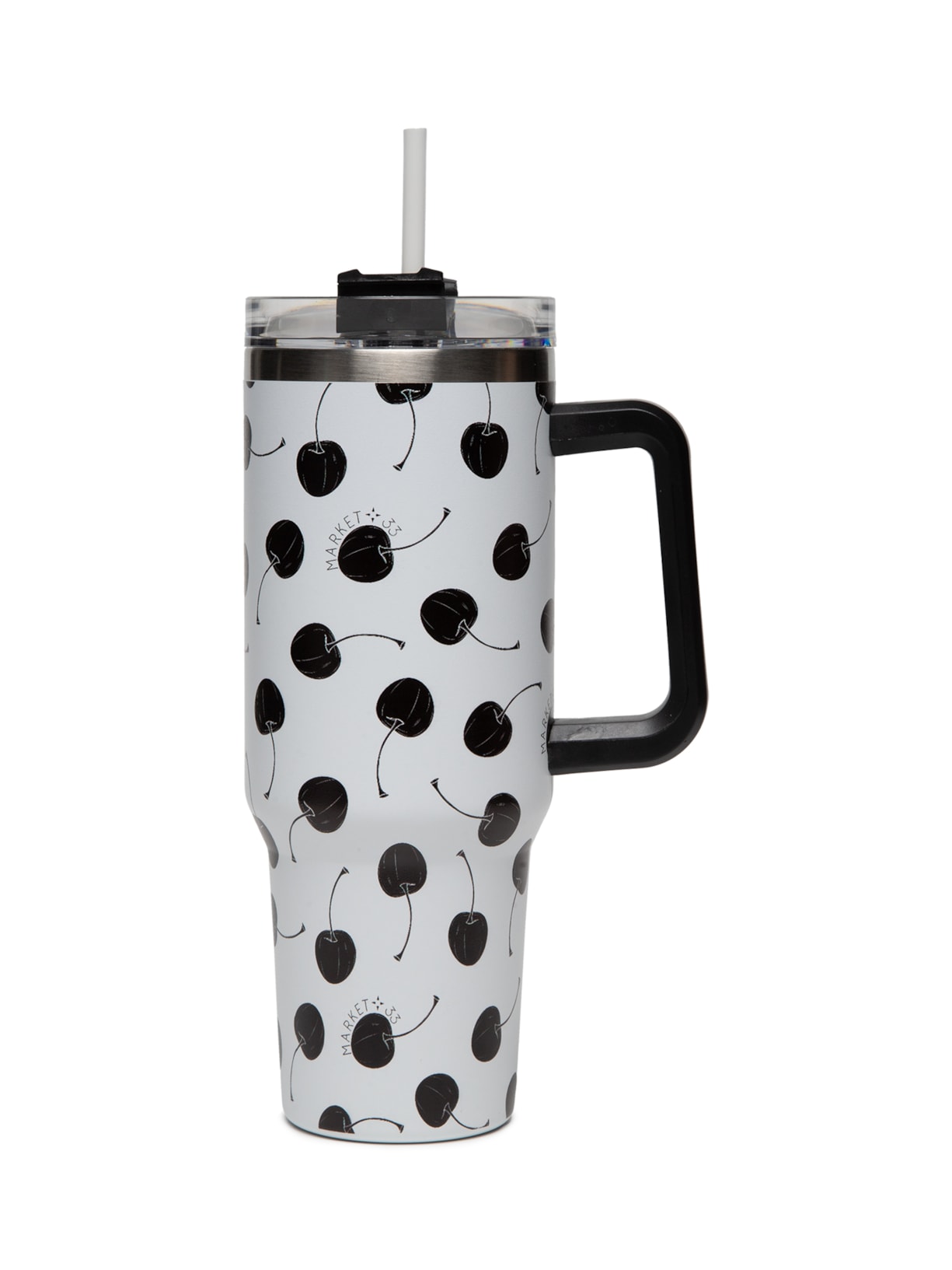 Copo Feminino Térmico Cherry 1200ml Branco Market 33