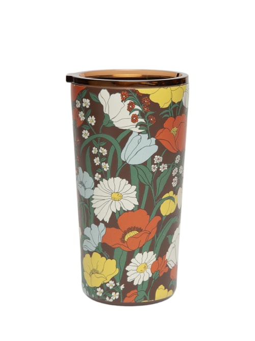 Copo Glub Floral Bucólico - Marrom
