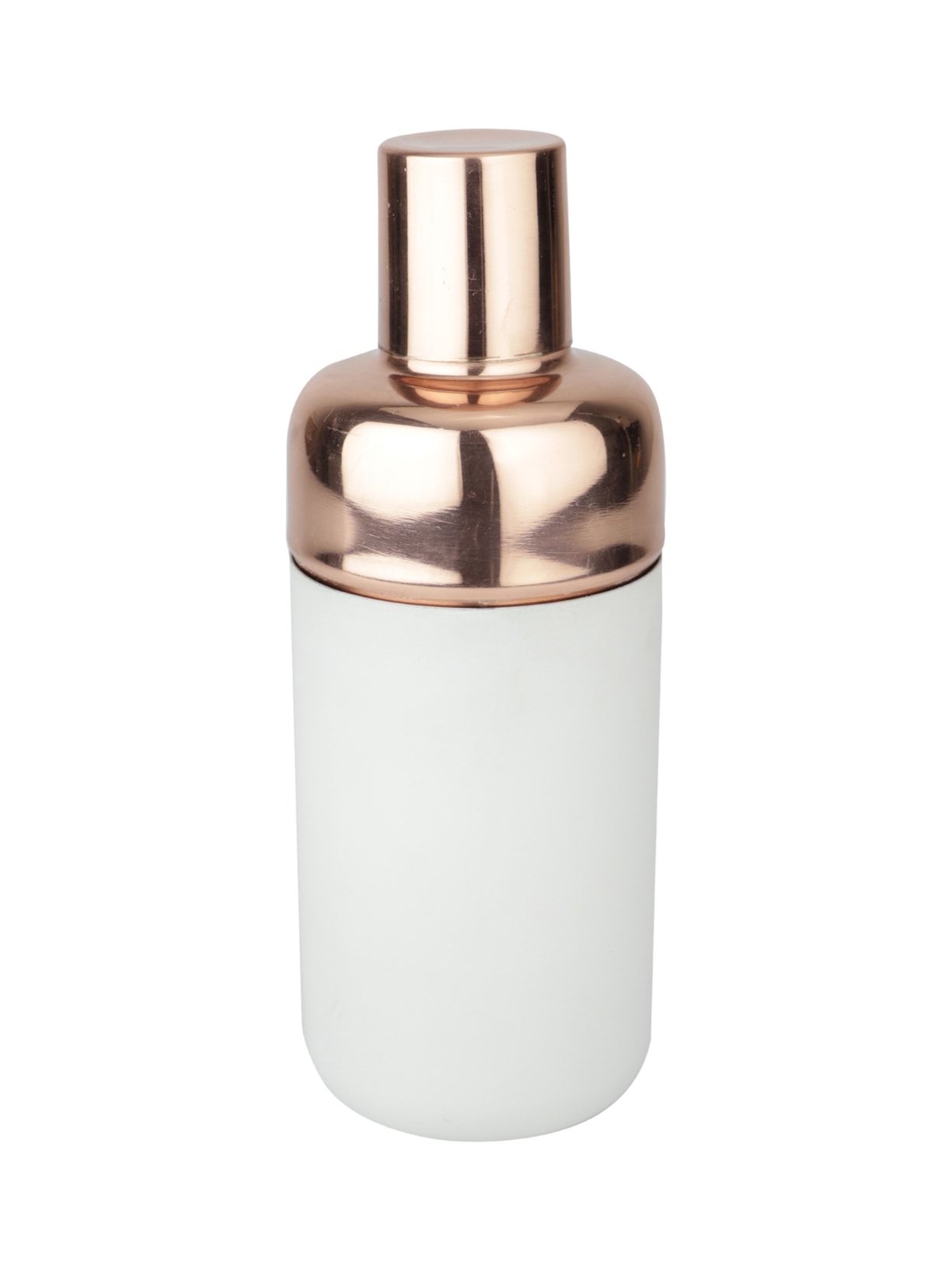 Coqueteleira Em Aço Inox 500ml - Branca Com Cobre