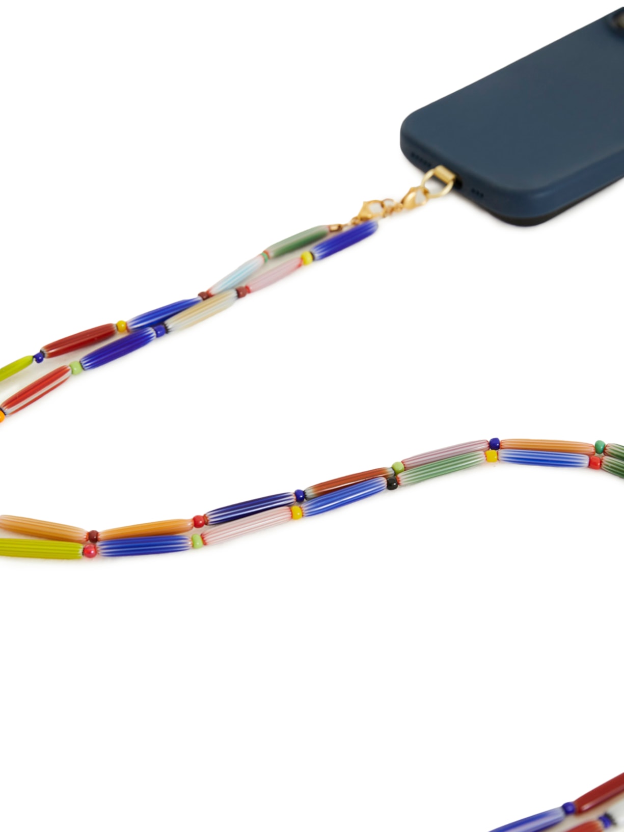 Corda De Celular Miçanga Comprida Azul Farm Etc