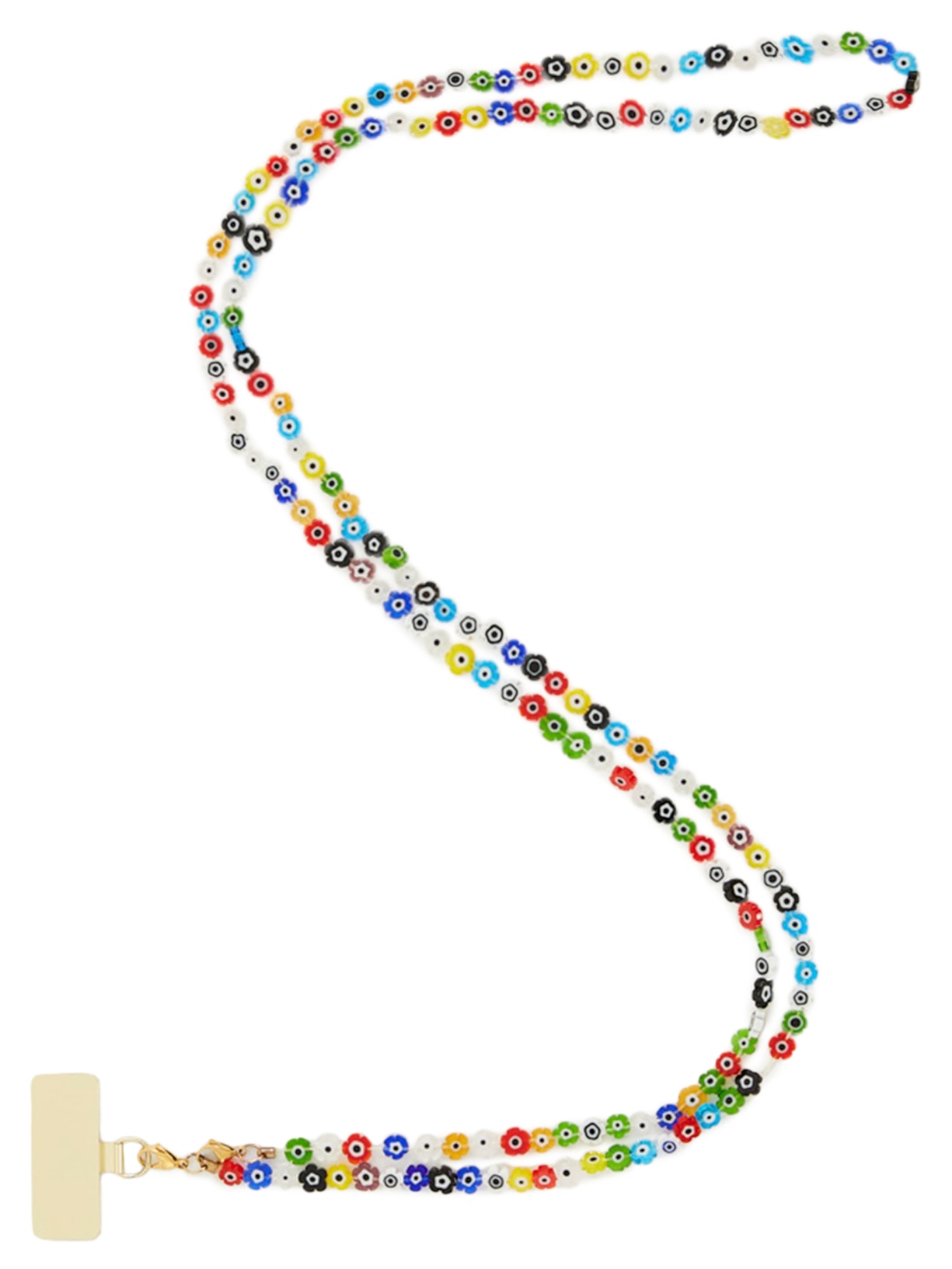 Corda De Celular Miçanga Flor Olho Grego Azul Farm Etc