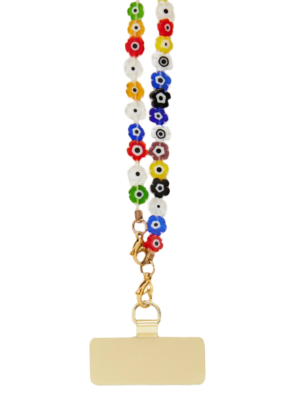 Corda De Celular Miçanga Flor Olho Grego Azul Farm Etc