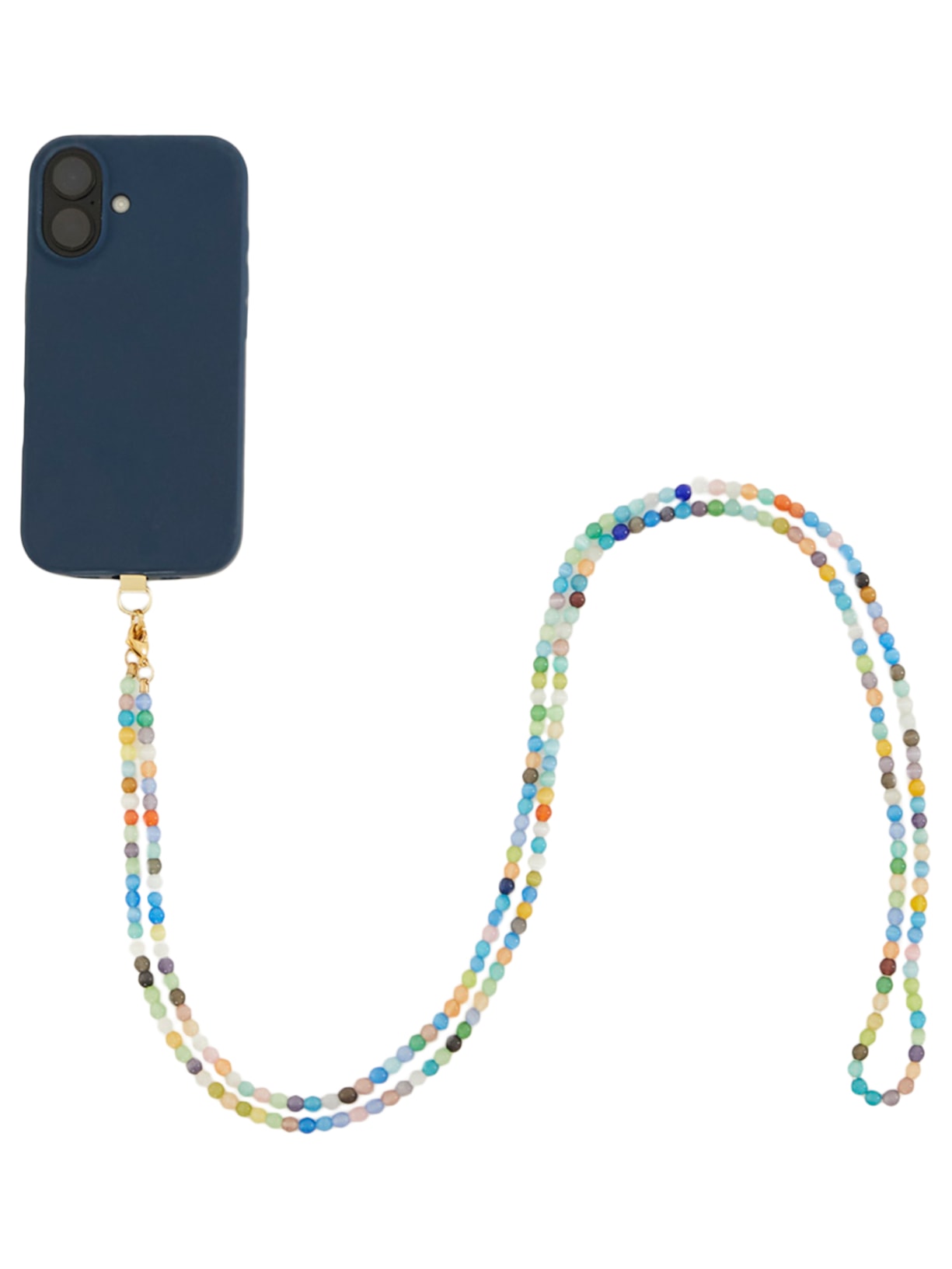 Corda De Celular Miçanga Multicolorida Azul Farm Etc