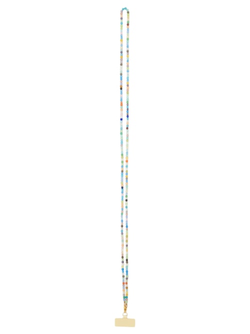 Corda De Celular Miçanga Multicolorida - Azul