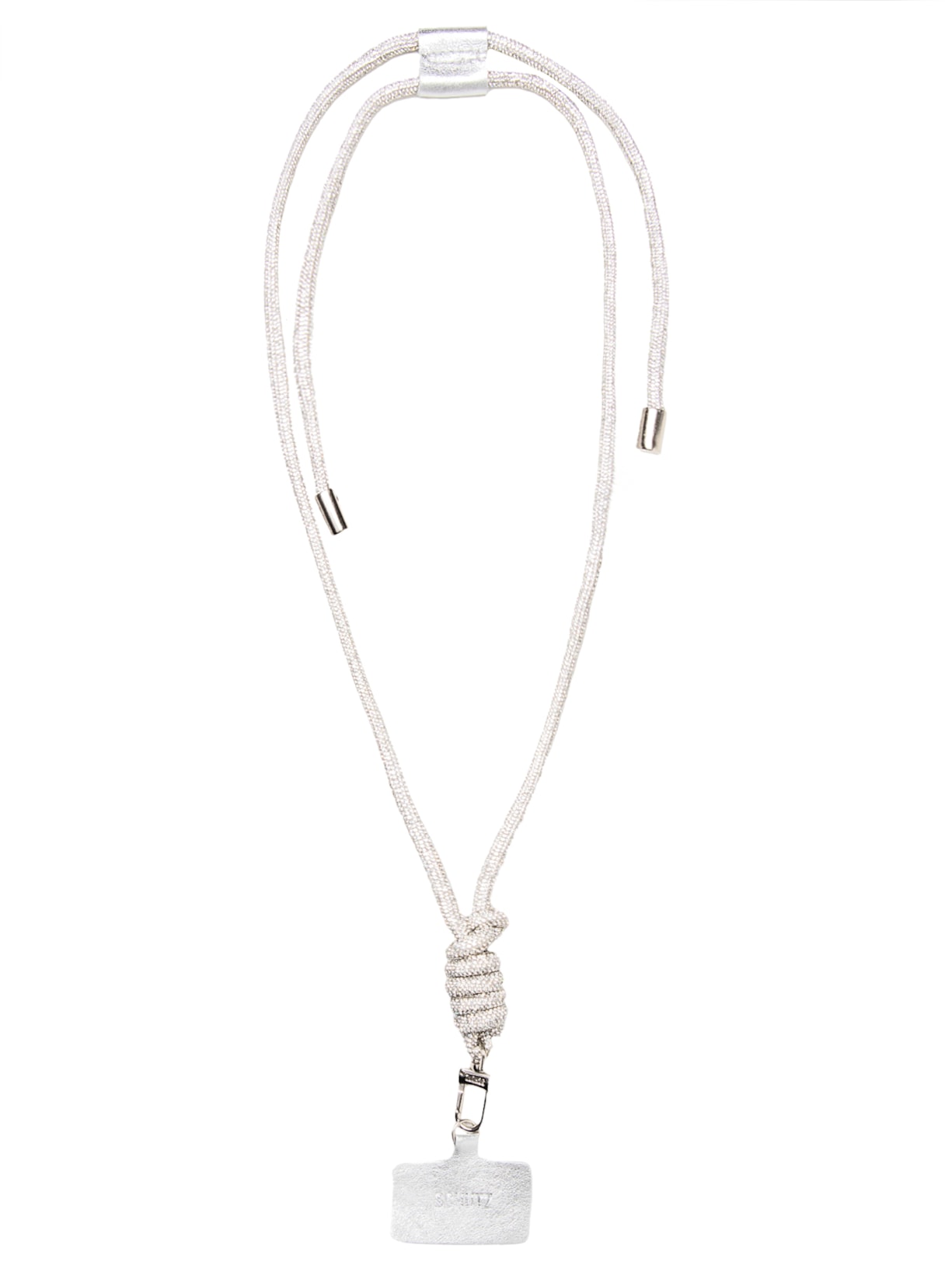 Cordão Feminino Celular Nancy Glam Cristais - Prata