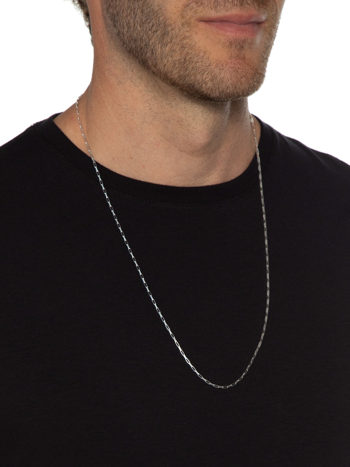 Corrente Masculina De Cartier Tijolinho Prata Key Design