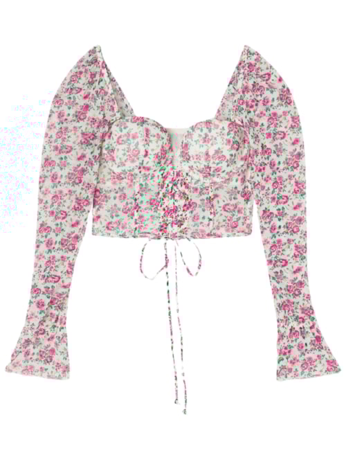 Corselet Anna De Manga Comprida Life Is a Flower - Rosa