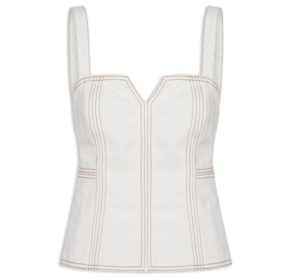 Corselet Feminino Sarja Pespontos - Branco