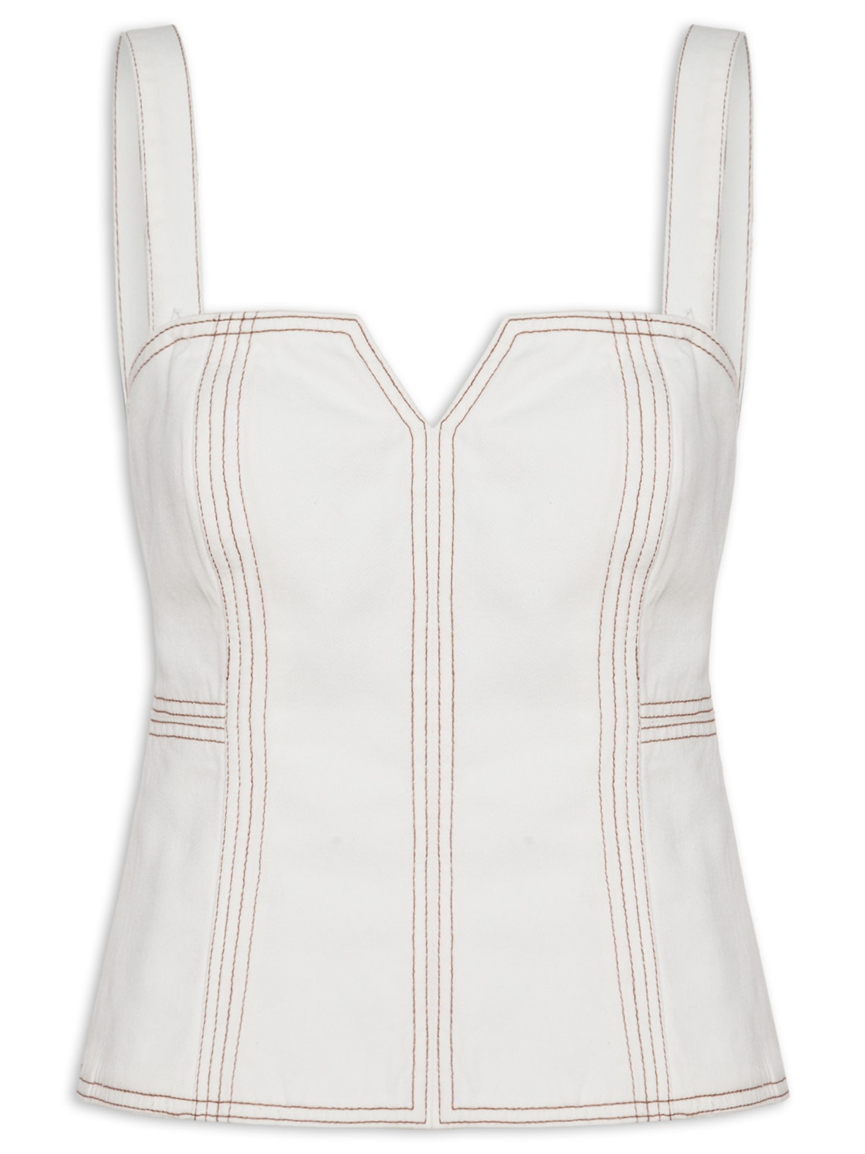 Corselet Feminino Sarja Pespontos - Branco