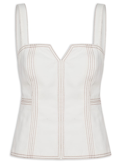 Corselet Feminino Sarja Pespontos - Branco