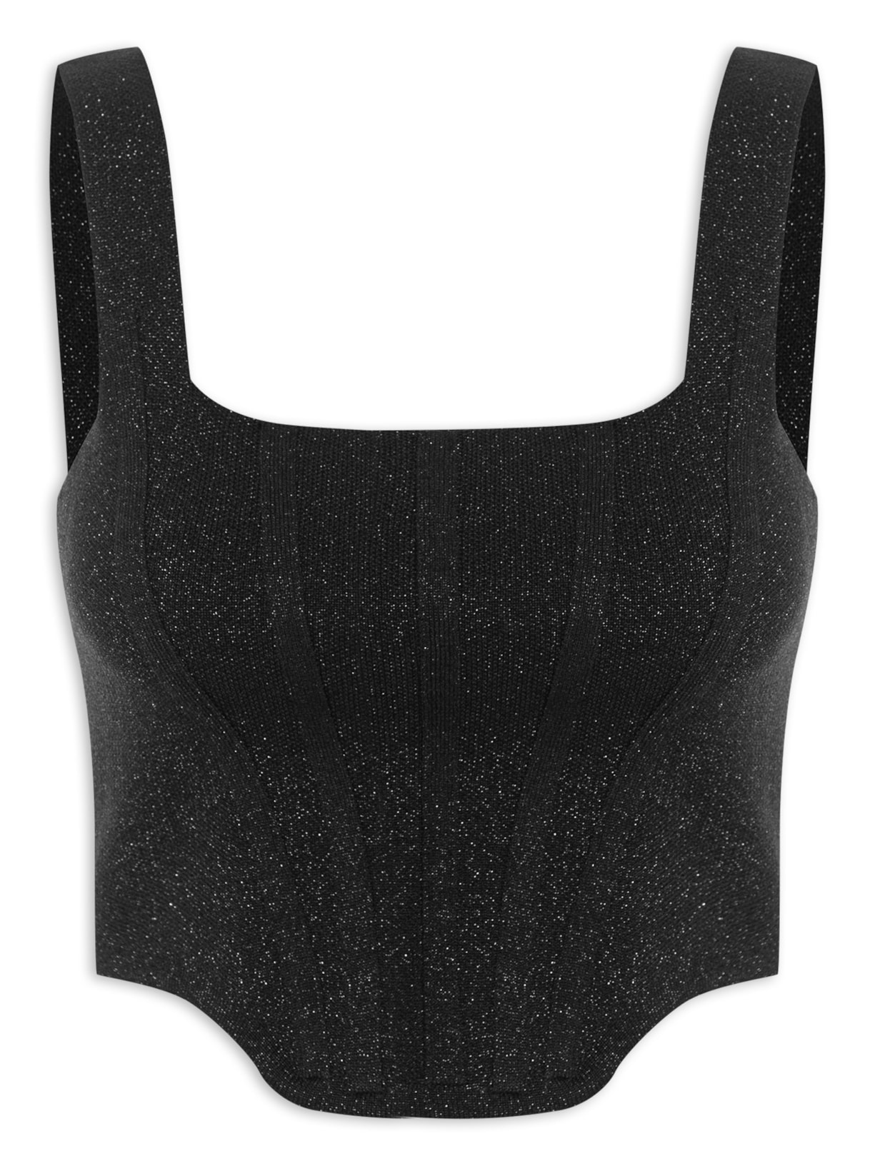 Corselet Feminino Tricot Brilho - Preto