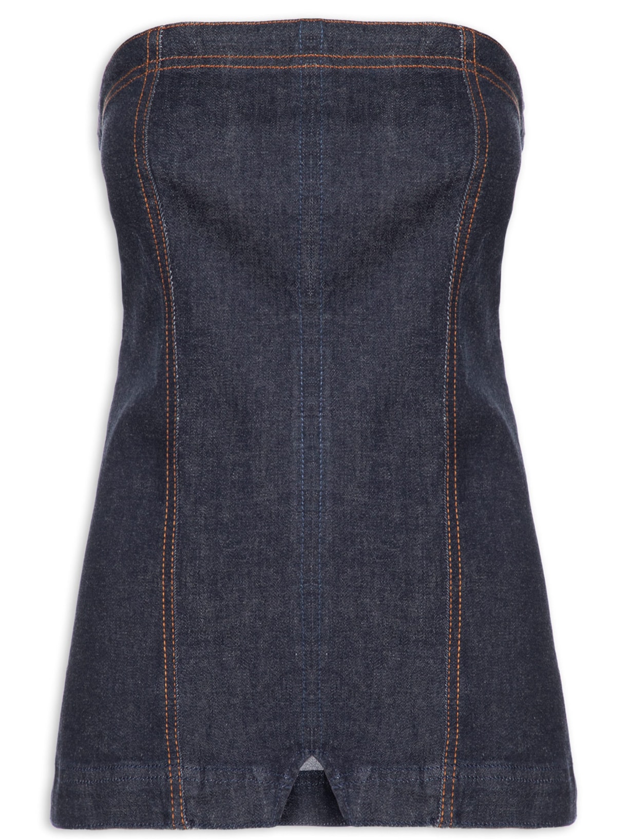 Corselet Jeans Alfaiataria Confort - Azul