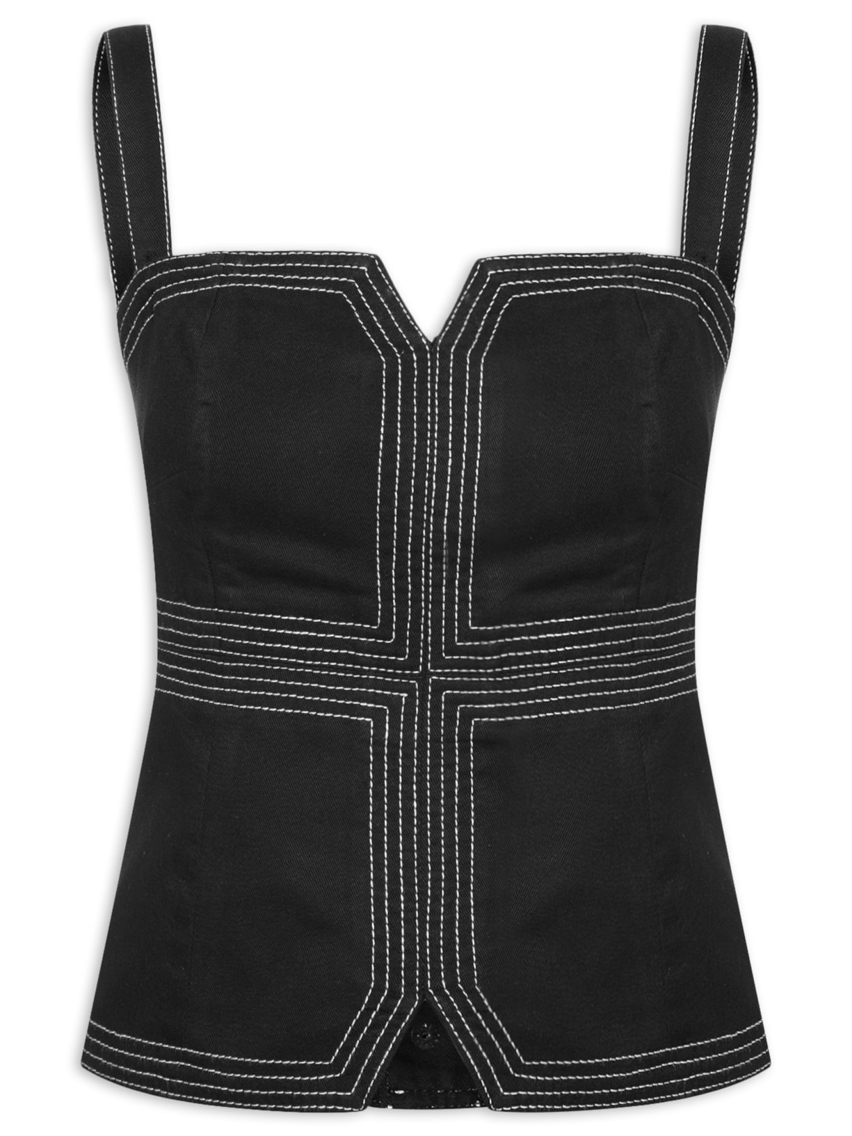Corselet Sarja Pespontos - Preto