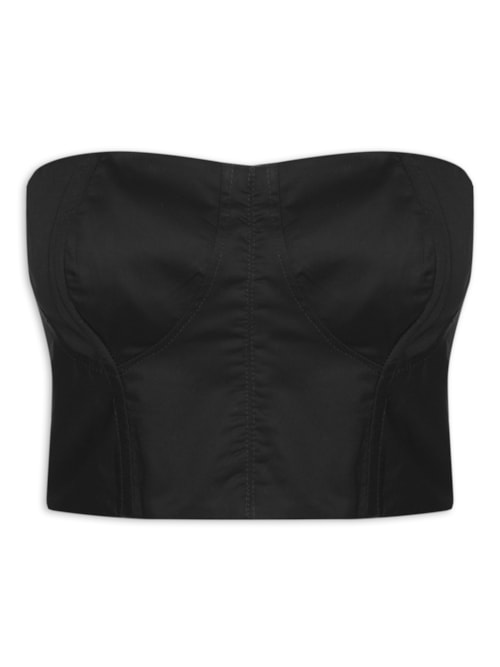 Corselet Sem Alça - Preto