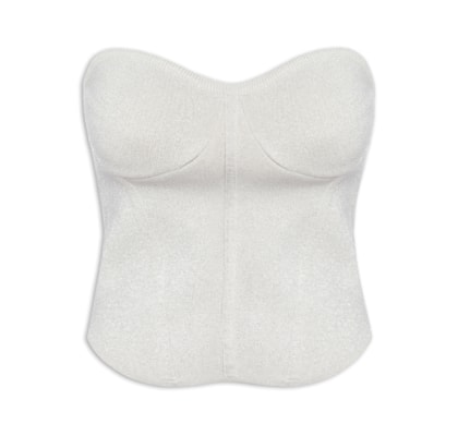 Corselet Tricot Brilho - Cinza